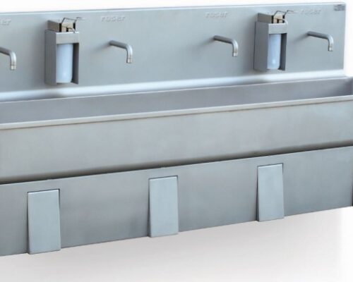 Lavamanos de acero inox 4 puestos rodilla